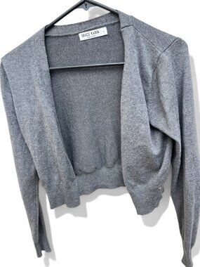 Grace Karin Women's Gray Cropped Open Front Cardigan Shrug Size s